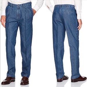 Nautica Blue Jean Pleated Front Rigger Classic Fit